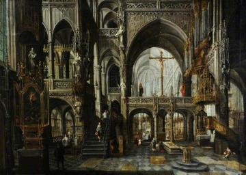 Imaginary Cathedral Interior Artwork by Paul Vredeman de Vries