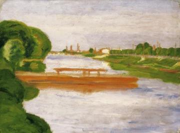 Waterside Landscape Artwork by József Rippl-Rónai