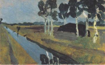 Landscape with bog canal Artwork by Paula Modersohn-Becker