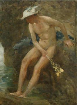 Hermes at The Pool (sketch) Artwork by Henry Scott Tuke