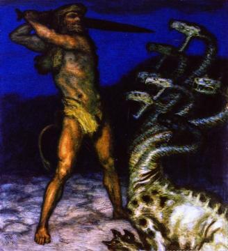 Hercules And The Hydra Artwork by Franz von Stuck