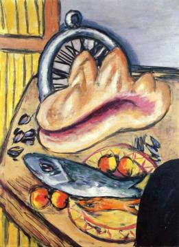 Still LIfe with Fish and Mussel Artwork by Max Beckmann