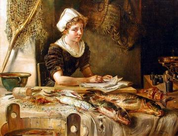 Fish-seller Artwork by Ernst Nowak