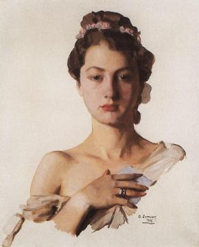Portrait of Alexandra Levchenko Artwork by Konstantin Somov
