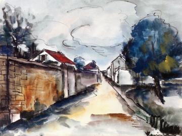 Houses On A Street Artwork by Maurice De Vlaminck