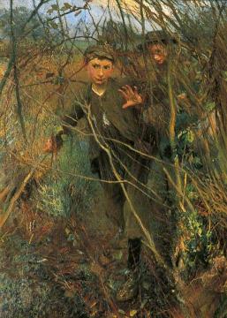 The Gap in the Hedge Artwork by Sir George Clausen