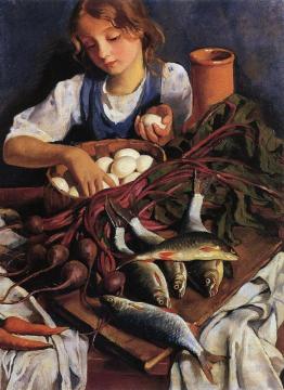 In The Kitchen Artwork by Zinaida Serebriakova