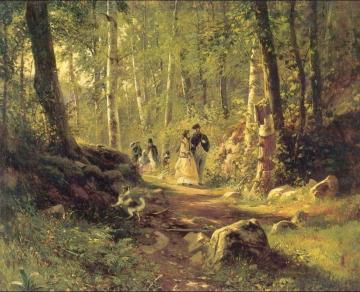 Walk In A Forest Artwork by Ivan Ivanovich Shishkin