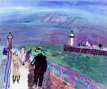 The Two Jetties of Trouville-Deauville Artwork by Raoul Dufy
