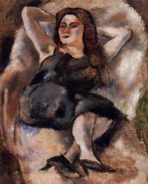 Woman on a Divan Artwork by Jules Pascin