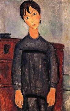 Little Girl in Black Apron Artwork by Amedeo Modigliani