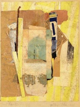 Yellow-Blue-Red Artwork by Kurt Schwitters