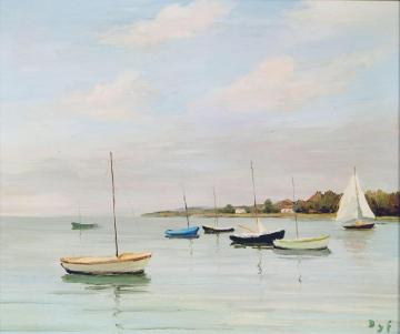 Calm Waters At Logeo, Brittany Artwork by Marcel Dyf