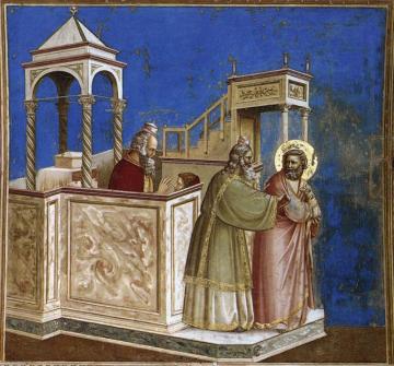 Scenes From The Life Of Joachim: 1. Rejection Of Joachim's Sacrifice (cappella Scrovegni (arena Chapel), Padua) Artwork by Giotto di Bondone