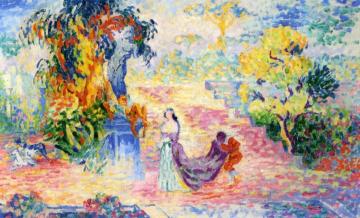 Woman in a Park Artwork by Henri Edmond Cross
