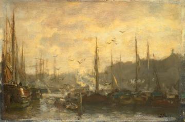 View of a Port Artwork by Jacob Maris