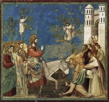 Scenes From The Life Of Christ: 10. Entry Into Jerusalem (cappella Scrovegni (arena Chapel), Padua) Artwork by Giotto di Bondone
