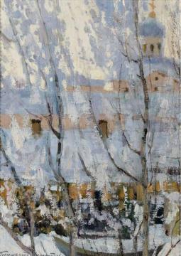 Winter Landscape Artwork by Ivan Goryushkin-Sorokopudov