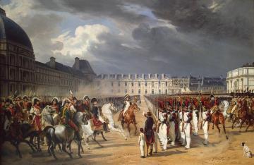 Napoleon Reviewing The Guard In The Place Du Carrousel Artwork by Horace Vernet