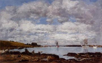 Kerhorl, the Bay, Mouth of the River Landerneau Artwork by Eugène-Louis Boudin