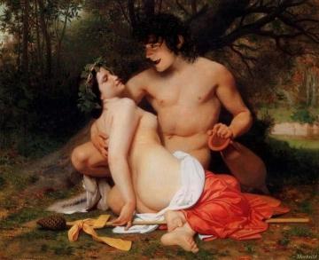 Faun and Bacchante Artwork by William Adolphe Bouguereau