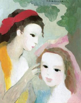 Two Girls Artwork by Marie Laurencin