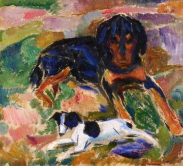 Large And Small Dog Artwork by Edvard Munch