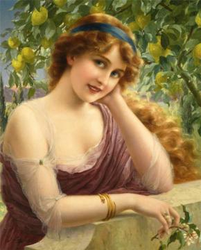 Girl By The Lemon Tree Artwork by Emile Vernon