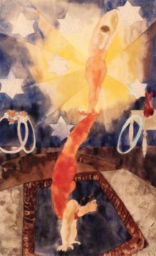 Two Acrobats In Red Tights Artwork by Charles Demuth