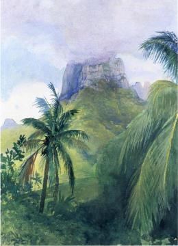 The Peak of Maua Roa, Noon, Island of Moorea, Society Islands, Uponuhu Artwork by John La Farge