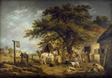 A Halt of a Soldier and His Family Artwork by George Morland