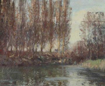 The Mill Pool, Anglesey Abbey: Winter 1949 Artwork by Edward Brian Seago