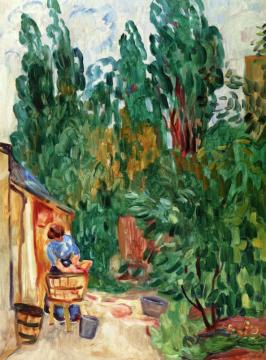Woman With Tub Artwork by Louis Valtat