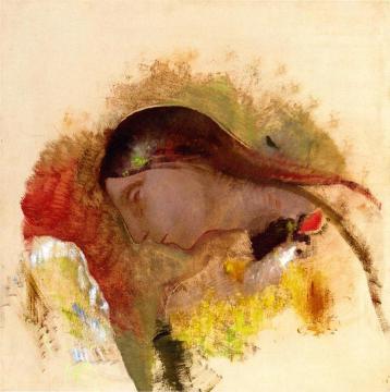 Head of a Sleeping Woman Artwork by Odilon Redon