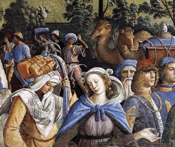 Moses's Journey into Egypt and the Circumcision of His Son Eliezer (detail) Artwork by Pietro Perugino