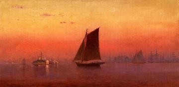 Sunset, New York Harbor Artwork by Francis Augustus Silva