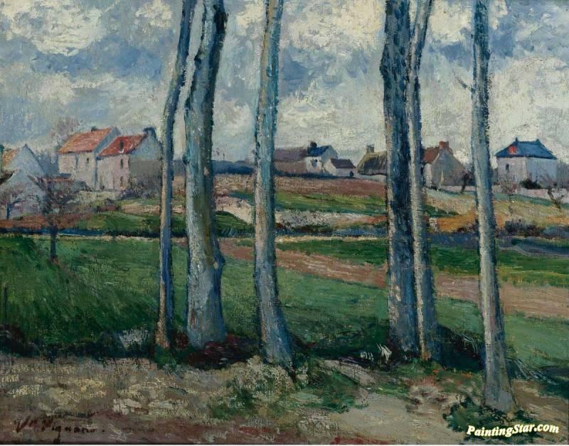 The Village Behind The Trees Artwork by Victor Vignon