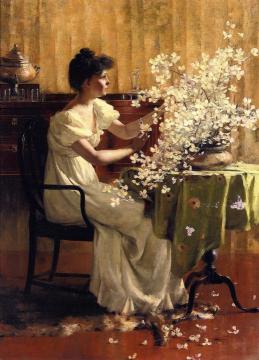 Woman Arranging Flowers Artwork by Francis Coates Jones