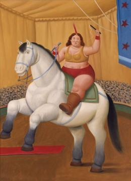 Circus Woman on a Horse Artwork by Fernando Botero