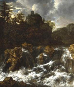 Landscape with Waterfall Artwork by Jacob van Ruisdael