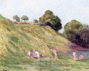 Swimming in the Marne at Pecouigny Artwork by Maximilien Luce