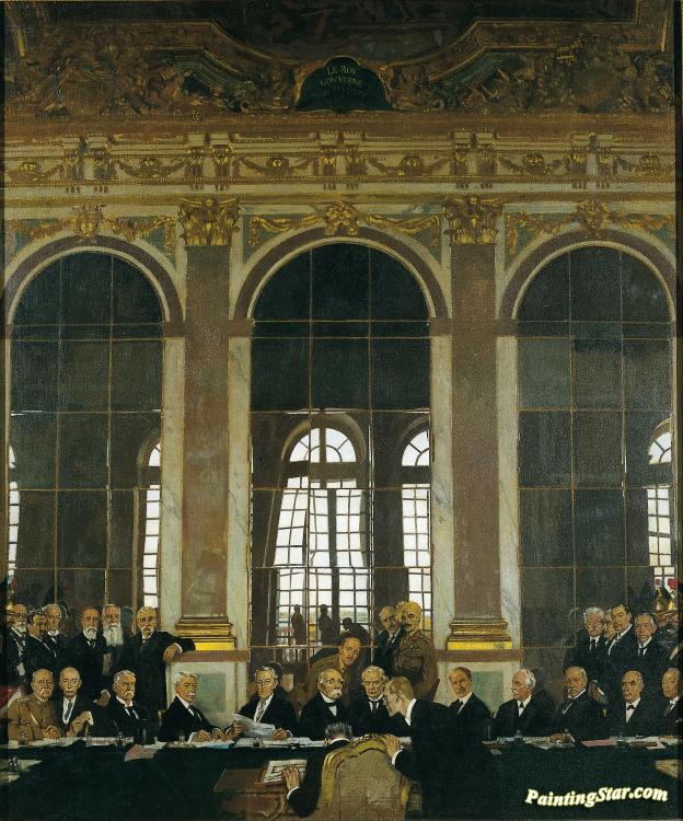 The Signing of Peace in the Hall of Mirrors, Versailles Artwork by Sir William Orpen