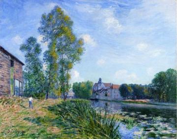 The Loing at Moret in Summer Artwork by Alfred Sisley