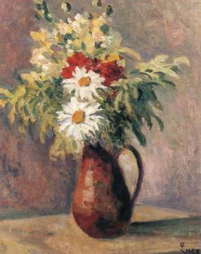 Pitcher of Flowers Artwork by Maximilien Luce