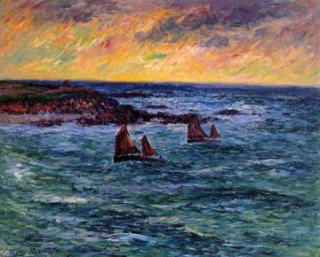 Evening, Audierne Artwork by Henry Moret