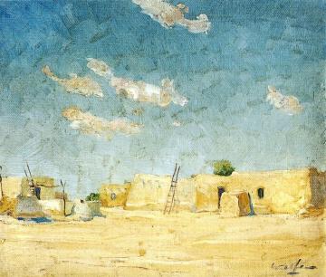 Off The Plaza Artwork by Walter Ufer