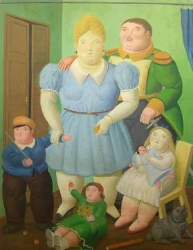 The General and his Family Artwork by Fernando Botero