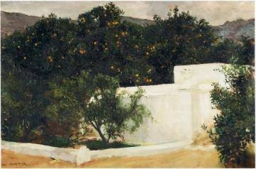 Orange trees on the road to Seville Artwork by Joaquin Sorolla y Bastida