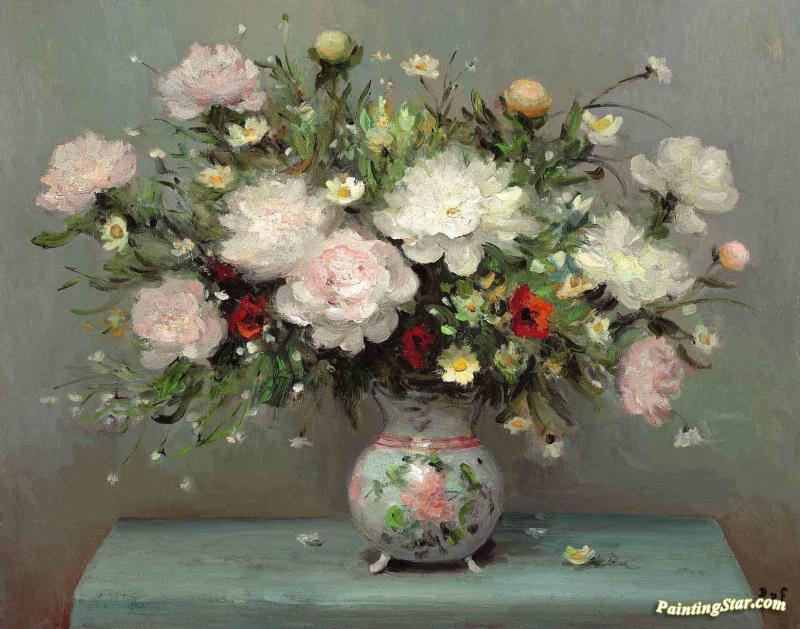 Peonies Artwork by Marcel Dyf