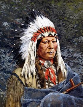 Sioux Chief Artwork by Henry F. Farny